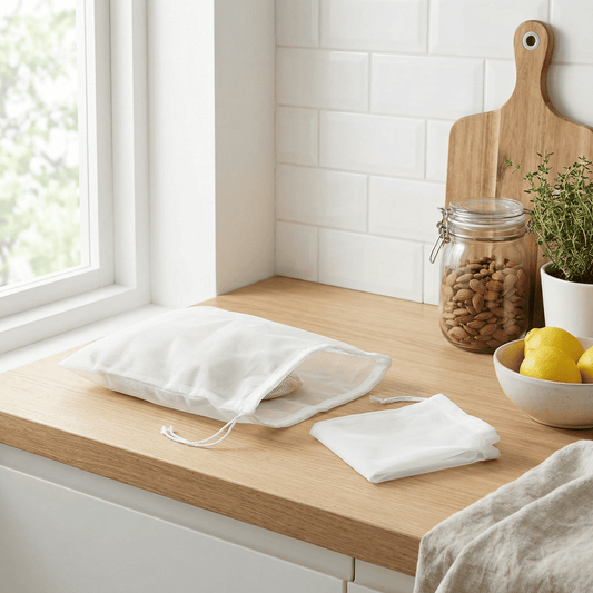 LOT DE 5 SACS FILTRANTS RÉUTILISABLES